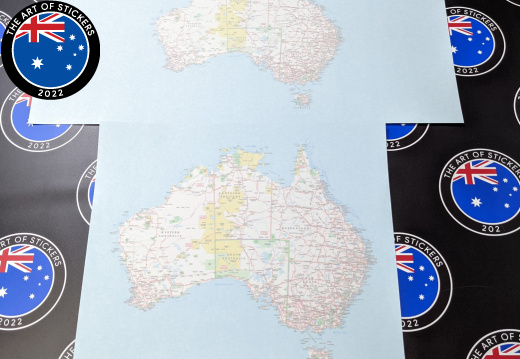 Catalogue Printed Contour Cut Die-Cut Australia Map Panel Vinyl Stickers