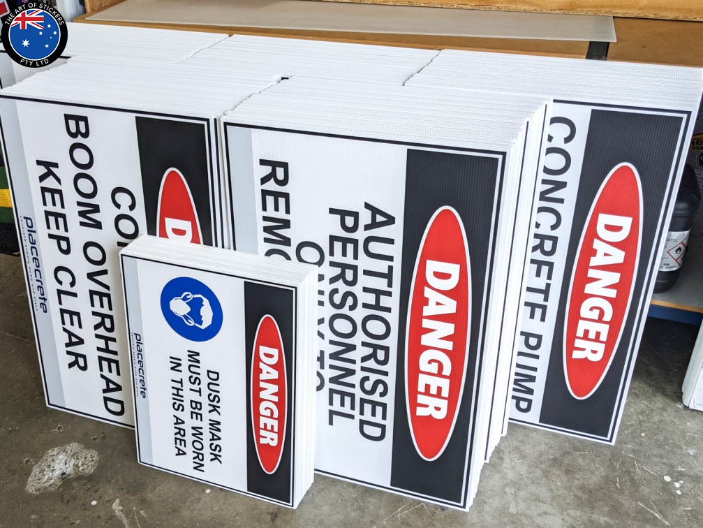 Custom Printed Placecrete Danger Corflute Business Safety Signage