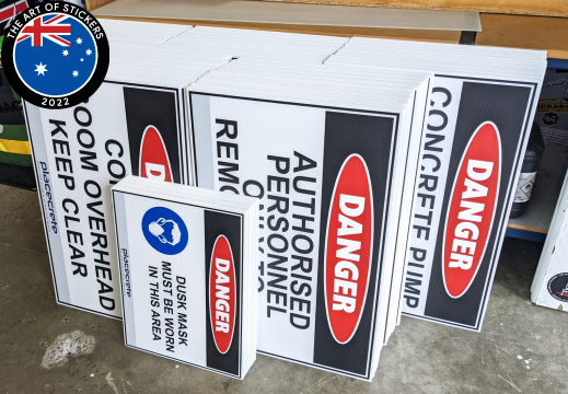 Custom Printed Placecrete Danger Corflute Business Safety Signage