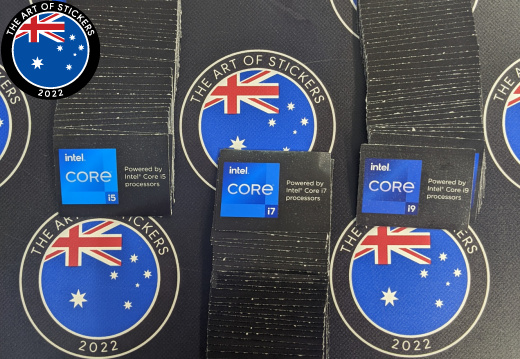 Bulk Custom Printed Contour Cut Die-Cut Intel Processor Vinyl Business Logo Stickers