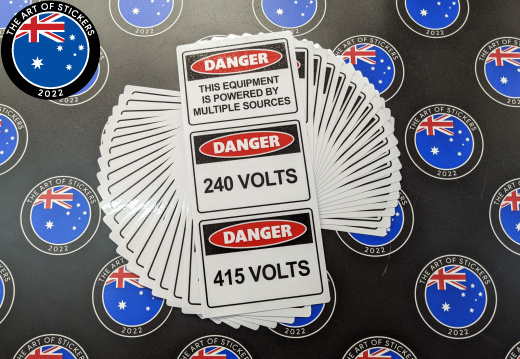 Bulk Catalogue Printed Contour Cut Die-Cut Multiple Electrical Danger Vinyl Business Signage Stickers
