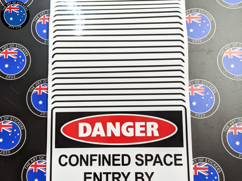Bulk Catalogue Printed Contour Cut Die-Cut Danger Confined Space Vinyl Business Signage Stickers