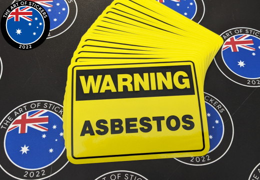 Bulk Catalogue Printed Contour Cut Die-Cut Warning Asbestos Vinyl Business Signage Stickers