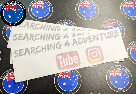 Custom Printed Contour Cut Searching 4 Adventure Social Media Vinyl Business Stickers