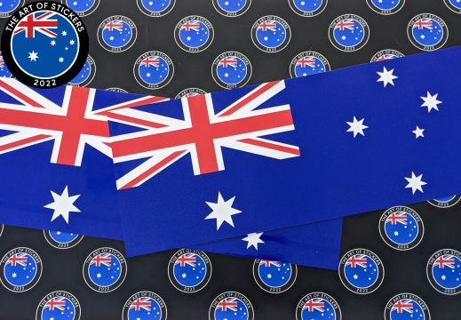 Catalogue Printed Contour Cut Die-Cut Australian Flag Vinyl Stickers