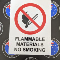 Catalogue Printed Contour Cut Die-Cut Prohibition Flammable Materials No Smoking Vinyl Business Stickers