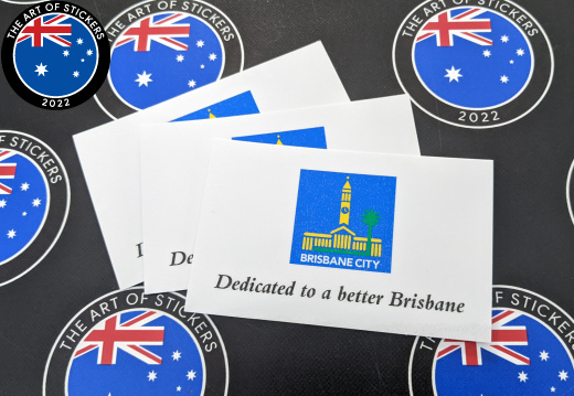 Custom Printed Contour Cut Die-Cut Brisbane City Council Vinyl Business Logo Stickers