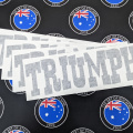 Custom Vinyl Cut Triumph Lettering Stickers