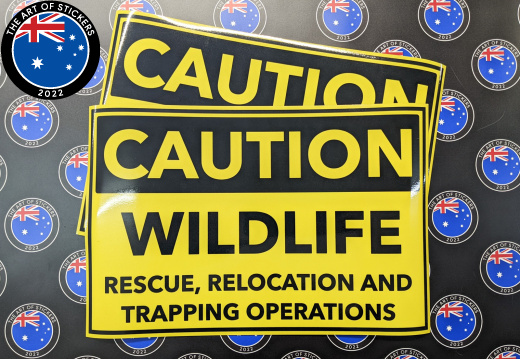 Custom Printed Caution Wildlife Rescue Magnetic Business Signage