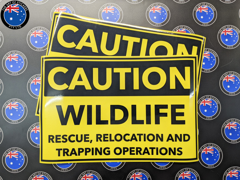 Custom Printed Caution Wildlife Rescue Magnetic Business Signage