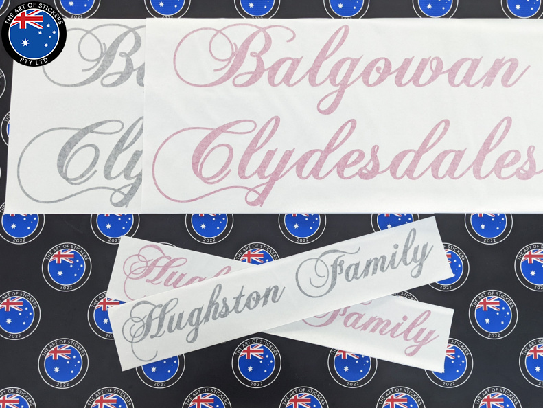 Custom Vinyl Cut Balgowan Clydesdales Lettering Business Logo Stickers