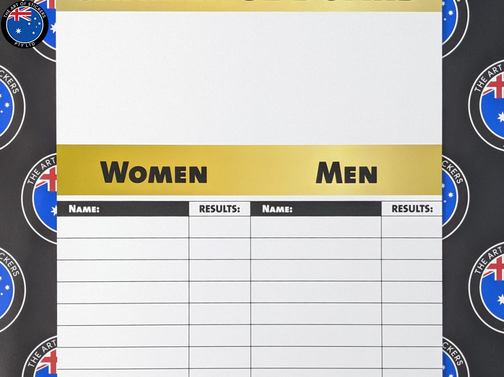 Custom Printed Dry Erase Laminated Team Bros Fitness Club Challenge Board Business Whiteboard