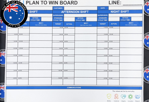 Custom Printed Die-Cut Dry Erase Laminated Pact Packaging Plan To Win Vinyl Business Whiteboard Stickers