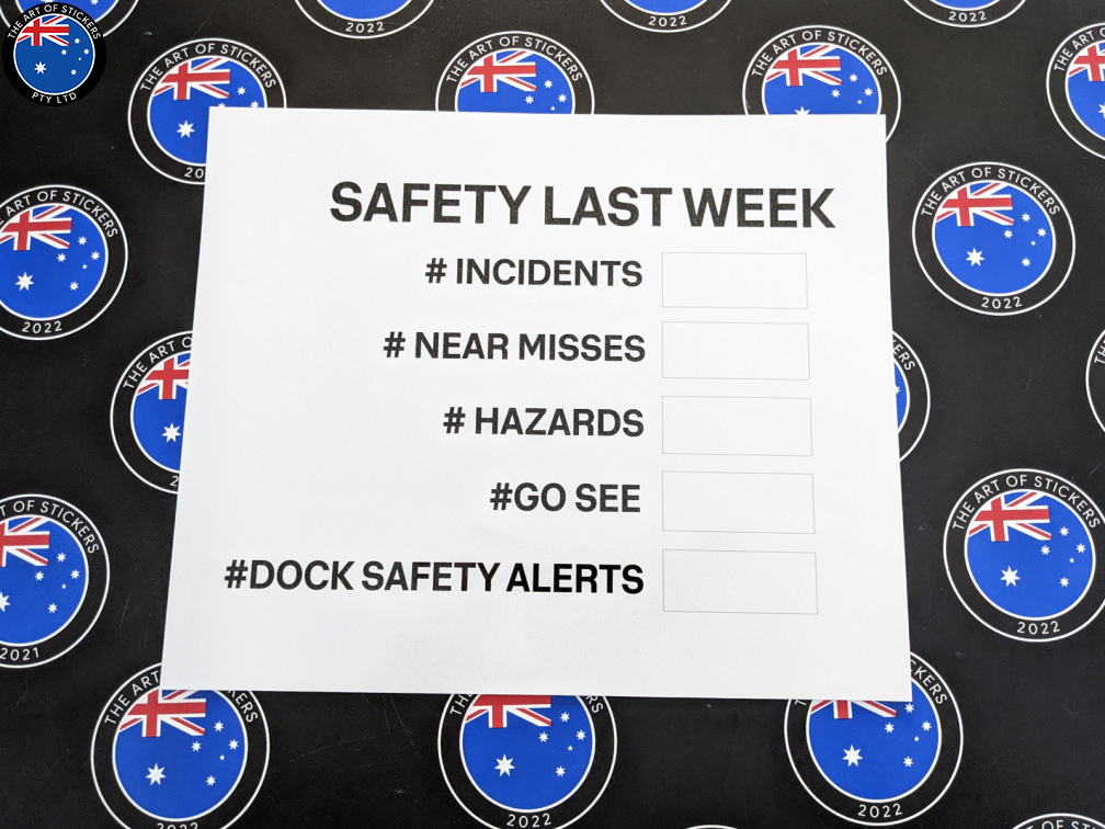 Custom Printed Die-Cut Dry Erase Laminated Australia Post Safety Tracking Vinyl Business Whiteboard Stickers
