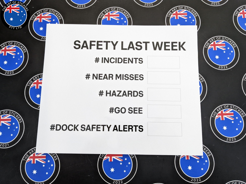 Custom Printed Die-Cut Dry Erase Laminated Australia Post Safety Tracking Vinyl Business Whiteboard Stickers