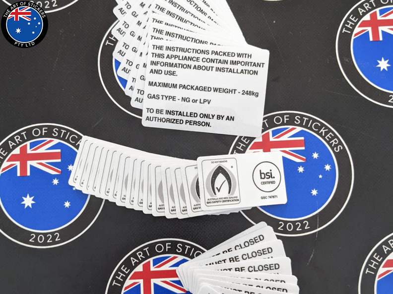 Bulk Custom Printed Contour Cut Die-Cut Appliance Vinyl Business Safety Label Stickers