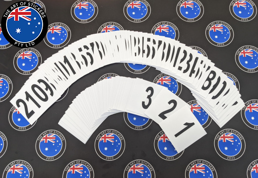 Bulk Custom Printed Contour Cut Die-Cut Sequential Numbers Vinyl Business Stickers