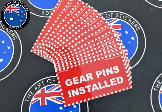 Bulk Custom Printed Contour Cut Die-Cut Gear Pins Installed Vinyl Business Stickers