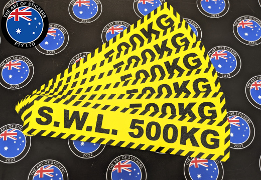 Catalogue Printed Contour Cut Die-Cut Safe Working Load Vinyl Business Safety Signage Stickers