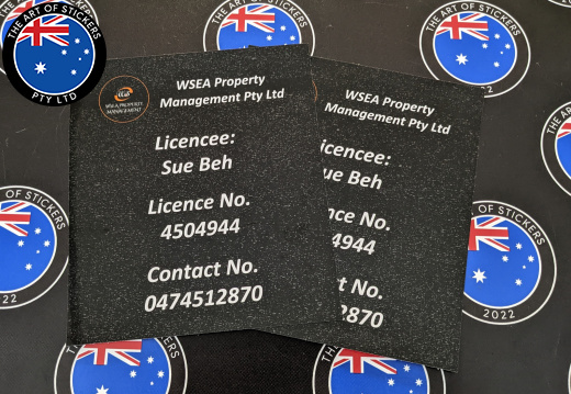 Custom Printed Contour Cut Die-Cut WSEA Property Management Contact Vinyl Business Signage Stickers
