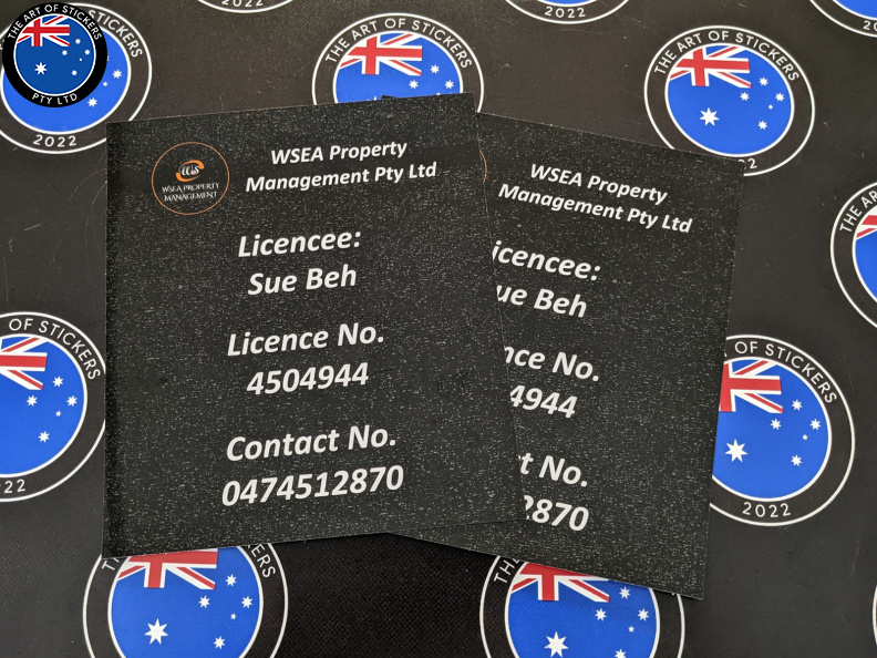 Custom Printed Contour Cut Die-Cut WSEA Property Management Contact Vinyl Business Signage Stickers
