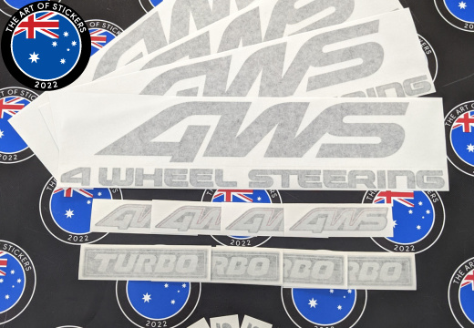 Custom Mixed Printed and Vinyl Cut 4 Wheel Steering Business Logo Stickers 