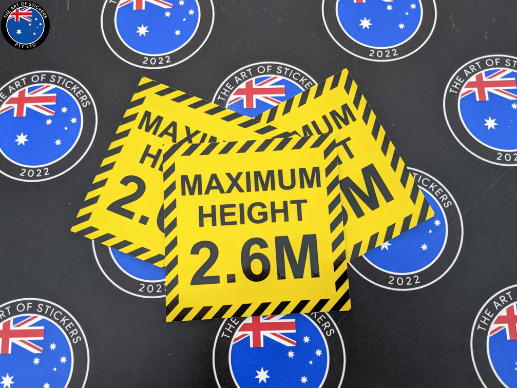 Custom Printed Contour Cut Die-Cut Maximum Height Vinyl Business Safety Signage Stickers