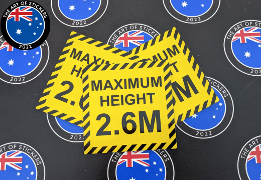 Custom Printed Contour Cut Die-Cut Maximum Height Vinyl Business Safety Signage Stickers