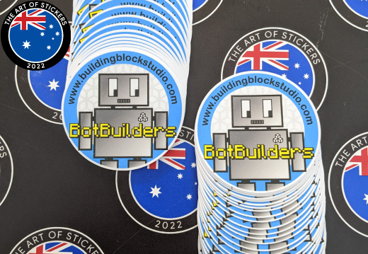 Bulk Custom Printed Contour Cut Die-Cut Bot Builders Vinyl Business Logo Stickers