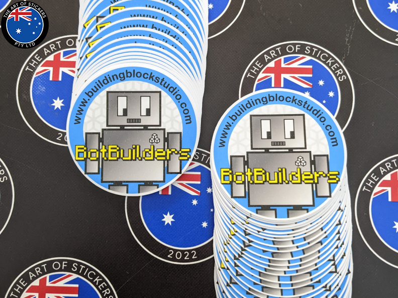 Bulk Custom Printed Contour Cut Die-Cut Bot Builders Vinyl Business Logo Stickers