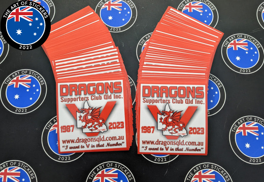 Bulk Custom Printed Contour Cut Die-Cut Dragons Supporters Club Vinyl Business Logo Stickers