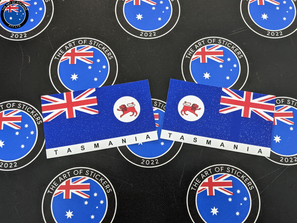 Catalogue Printed Contour Cut Die-Cut Tasmania Flag Vinyl Stickers