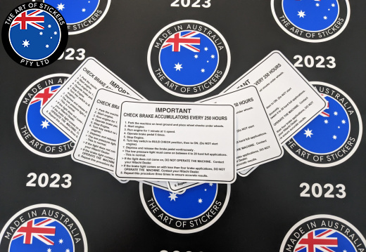 Custom Printed Contour Cut Die-Cut Important Machinery Instruction Vinyl Business Safety Signage Stickers