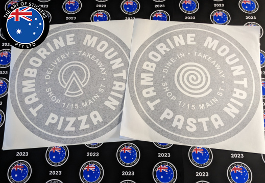 Custom Vinyl Cut Mount Tambourine Pizza Pasta Business Logo Stickers