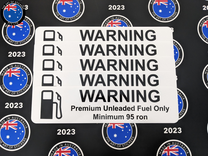 Catalogue Printed Contour Cut Die-Cut Warning Premium Fuel Only Vinyl Business Signage Stickers