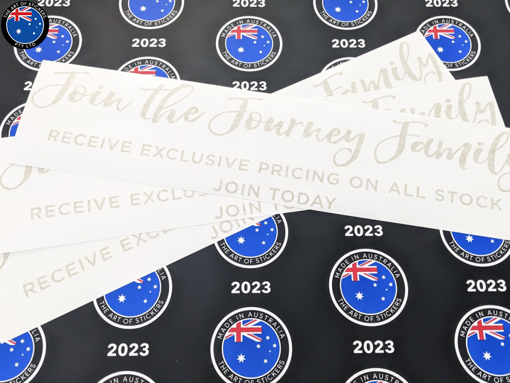 Custom Vinyl Cut Join the Journey Lettering Business Stickers