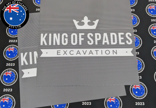 Custom Printed Die-Cut King of Spades Excavation One Way Vision Business Stickers