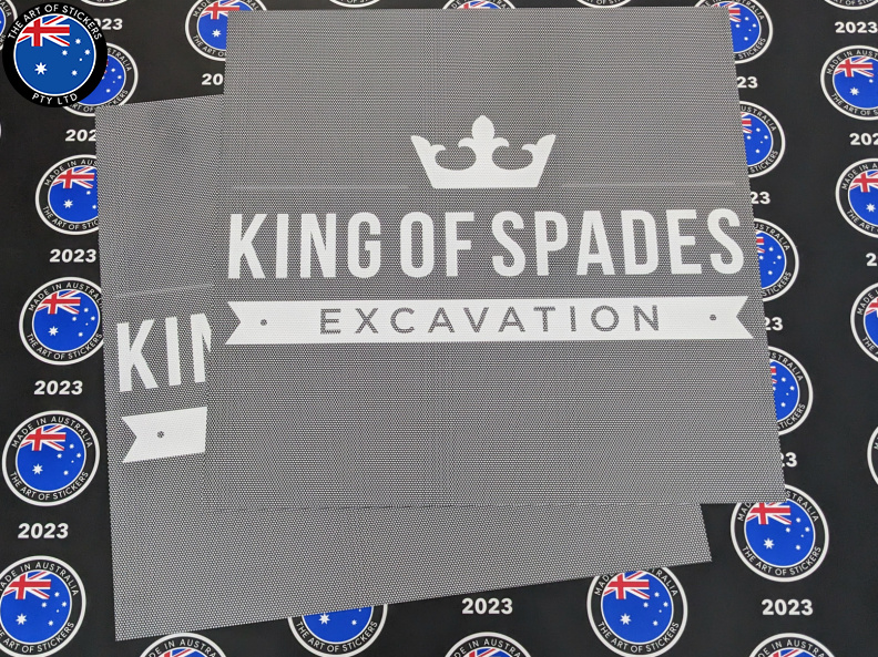 Custom Printed Die-Cut King of Spades Excavation One Way Vision Business Stickers