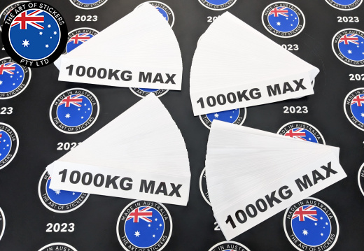Bulk Custom Printed Die-Cut 1000kg Max Vinyl Business Safety Signage Stickers