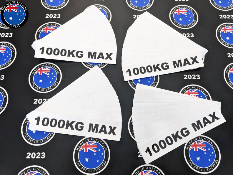 Bulk Custom Printed Die-Cut 1000kg Max Vinyl Business Safety Signage Stickers