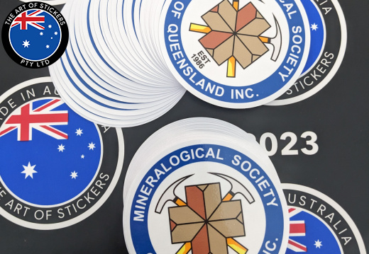 Bulk Custom Printed Die-Cut Mineralogical Society Vinyl Business Logo Stickers