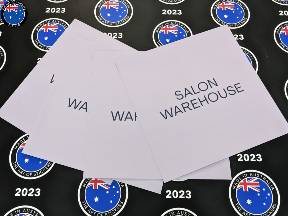 Custom Printed Contour Cut Die-Cut Salon Warehouse Vinyl Business Logo Stickers