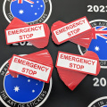 Bulk Custom Printed Die-Cut Emergency Stop Vinyl Business Stickers