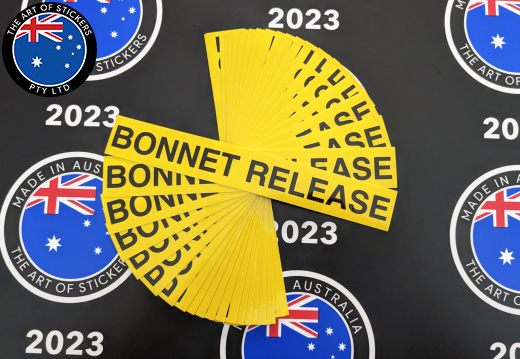 Bulk Custom Printed Die-Cut Bonnet Release Vinyl Business Stickers