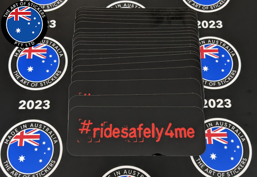 Bulk Custom Printed Die-Cut #Ridesafely4me Vinyl Business Logo Stickers