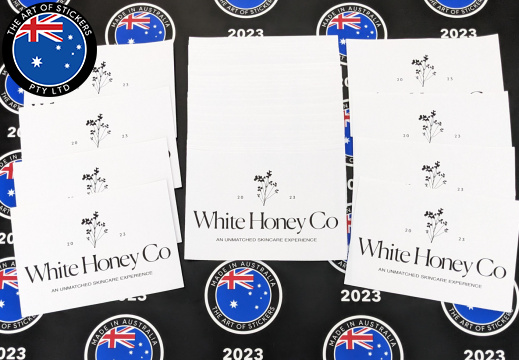Bulk Custom Printed Die-Cut White Honey Co Vinyl Business Logo Stickers