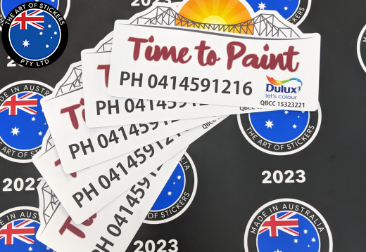 Custom Printed Die-Cut Dulux Time to Paint Vinyl Business Logo Stickers