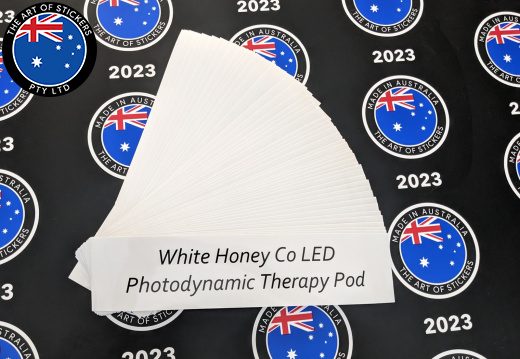 Bulk Custom Printed Die-Cut White Honey Co Photodynamic Therapy Pod Vinyl Business Stickers