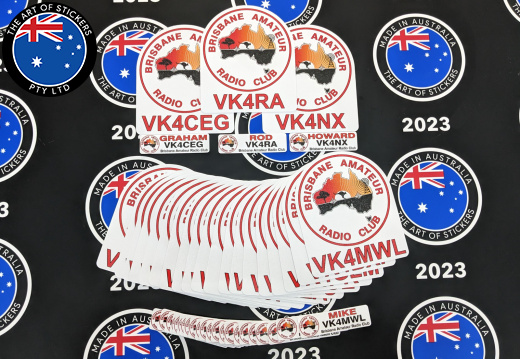 Bulk Custom Printed Die-Cut Brisbane Amateur Radio Club Vinyl Business Logo Stickers
