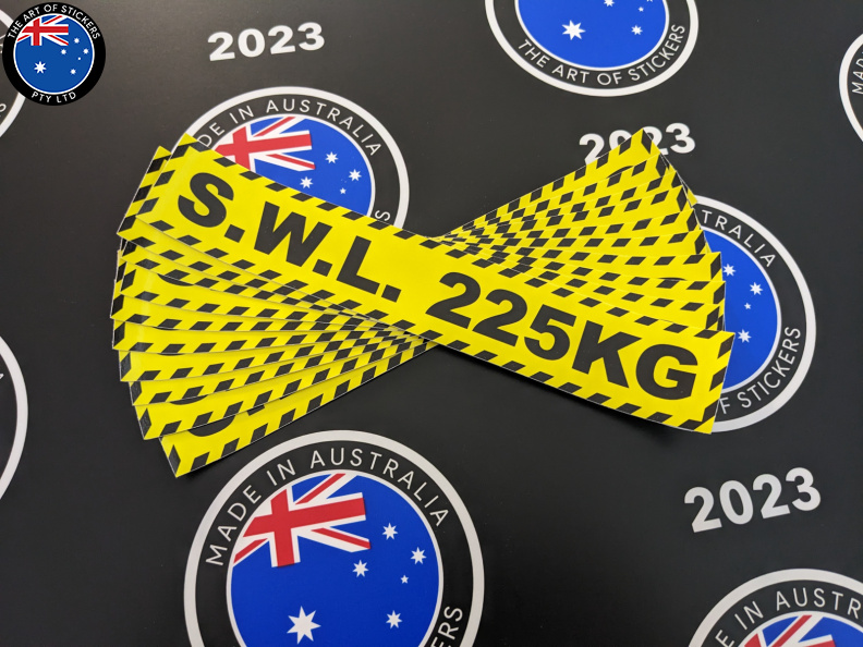 Bulk Catalogue Printed Contour Cut Die-Cut Safe Working Load Vinyl Business Safety Stickers